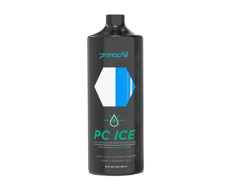 PrimoChill Ice - Computer WaterCooling Coolant, Fill and Forget, Low Viscosity, Low Chemical Content, Full Protection, Proudly Made in The USA (32oz/.9L) - Transparent Clear/UV Blue - Image 2
